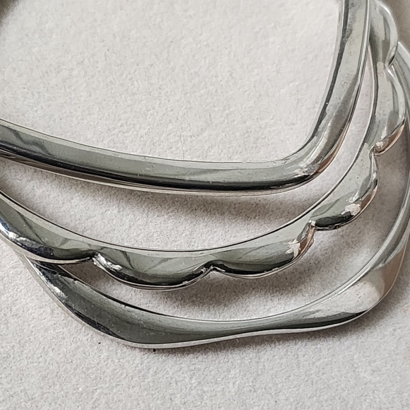 3 Silver Rhodium Plated Bangle Bracelet Set - Picture 6 of 9
